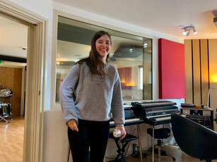 Singer in a studio