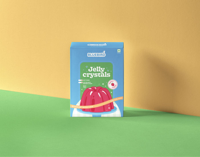 Packaging Design for Bluebird, a dessert mix brand.