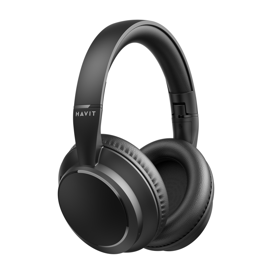 HAVIT Foldable Bluetooth Headphones – Stylish Colors & Hi‑Fi Sound – Black