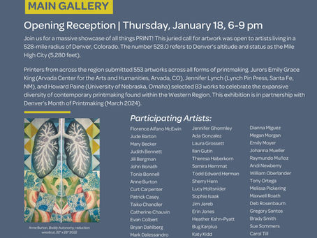 Art Exhibition: 528.0: Regional Juried Printmaking Exhibition. 
