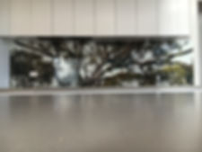 kitchen splashback with imagery