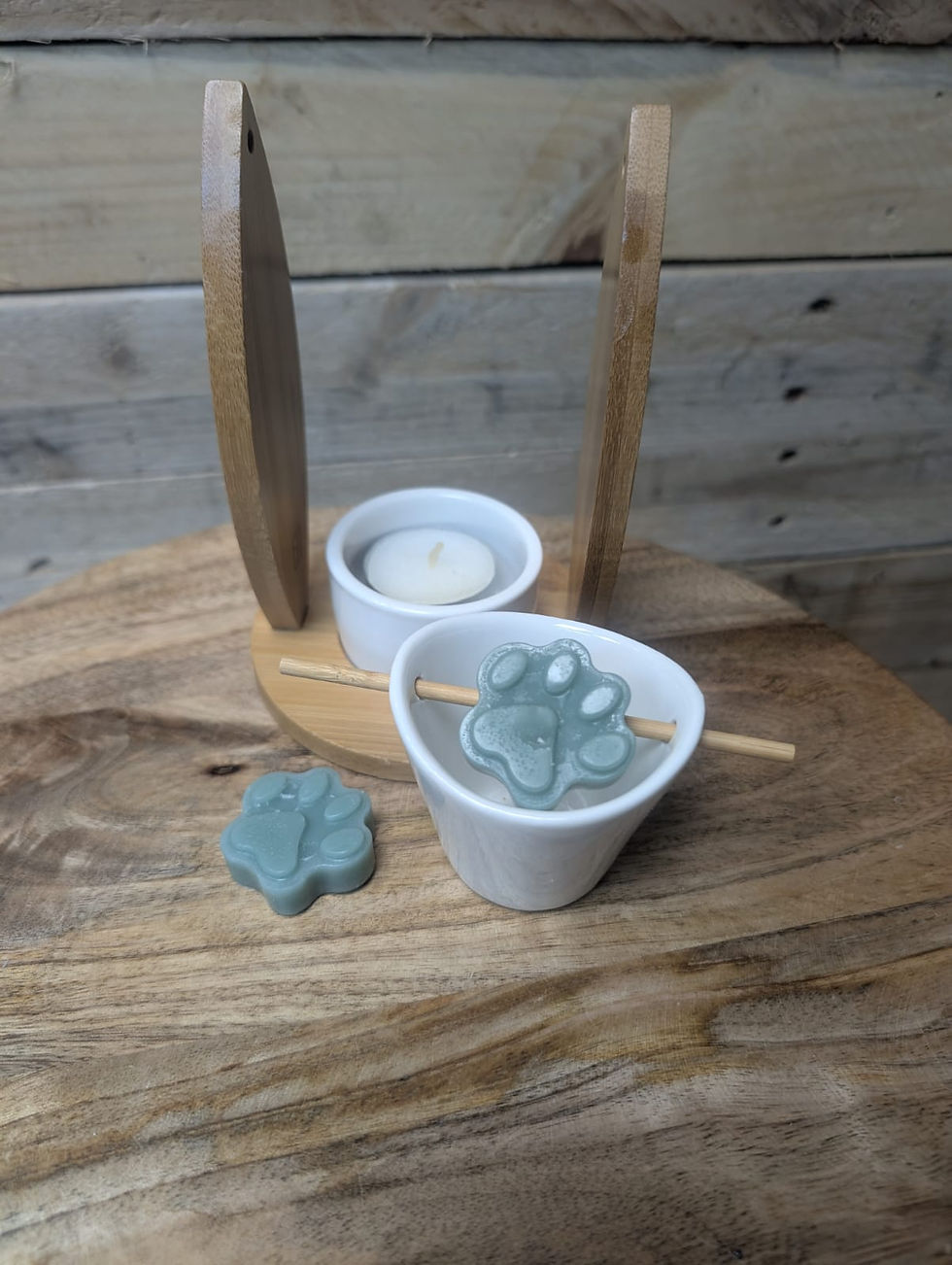 Miniature : diffuseur fondant bougie huiles essentielles élégant bambou céramique fabrication artisanale