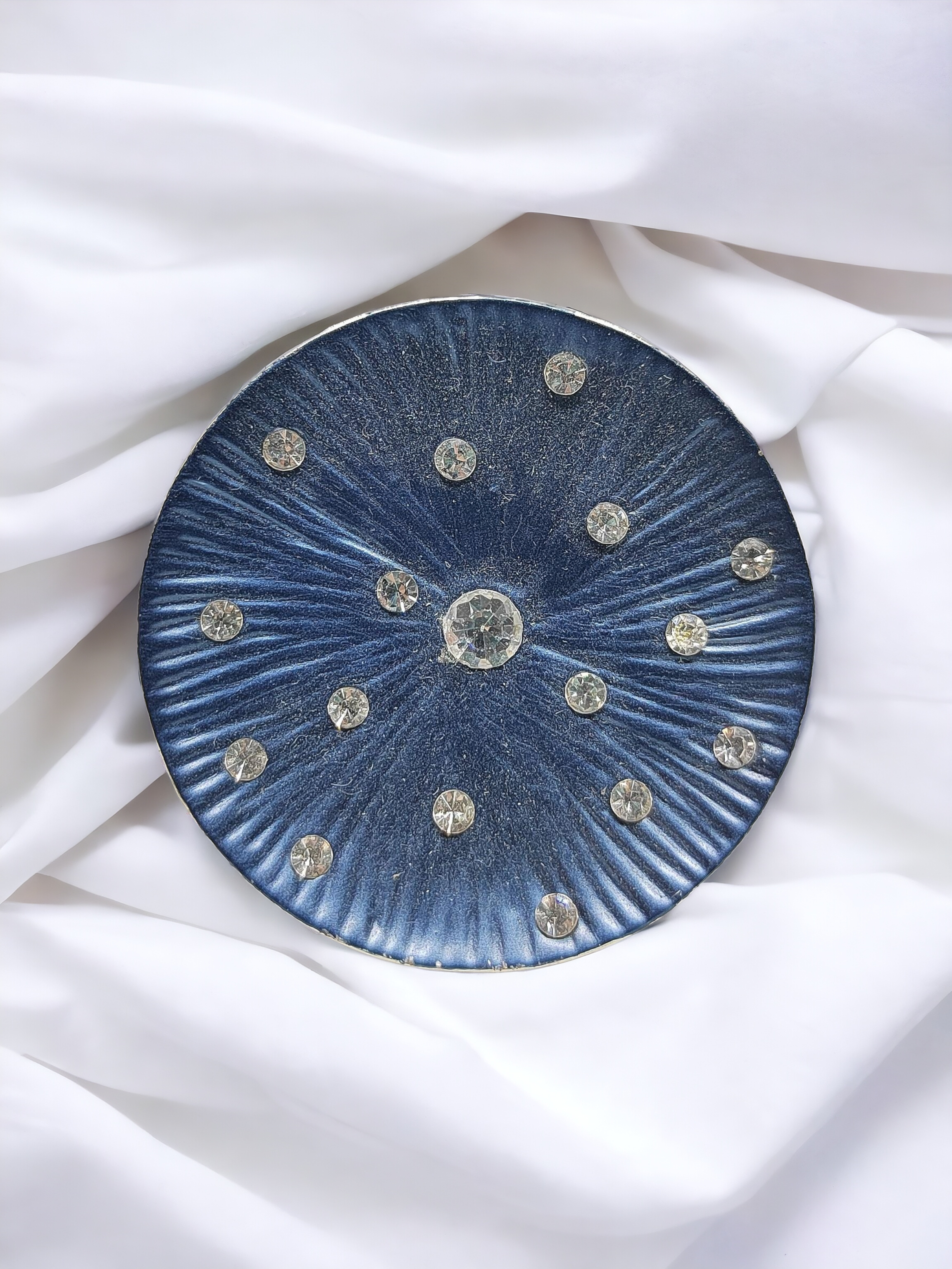 Broche Aimantée Voie Lactée bleue strass