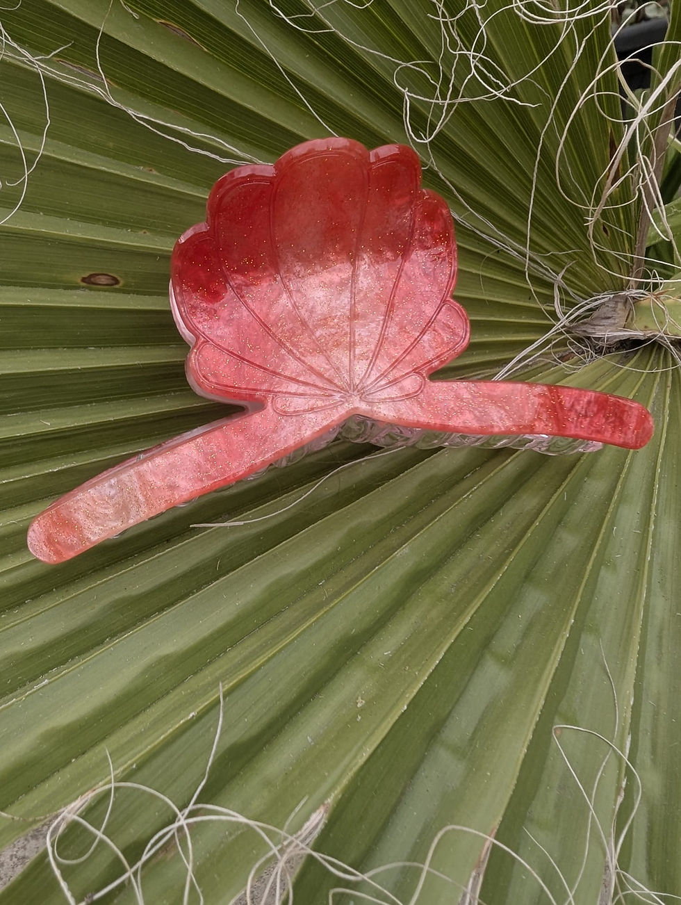 Pinces à cheveux coquillage, superbe accessoire pour l'été Barrette à paillette Version corail ou blanc