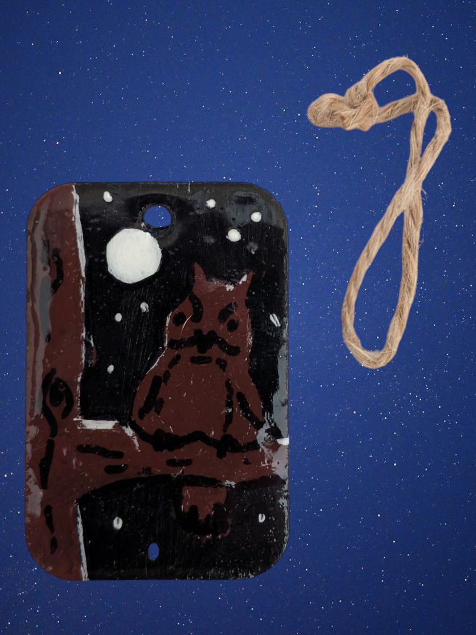 Art on wood: Owl at night