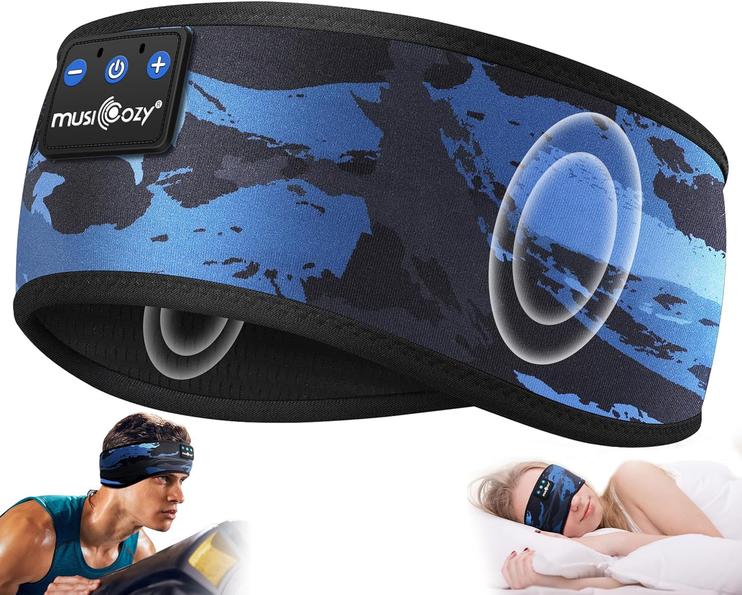 MUSICOZY Sleep Headphones Sleep Mask Bluetooth Headband Wireless Music Headband