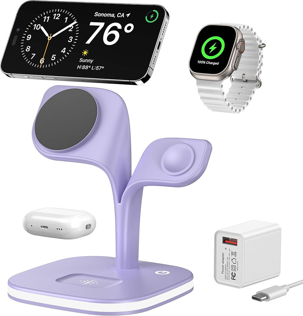 Thumbnail: 3 in 1 Wireless Charging Station for Apple Magsafe Charger Stand,Magnetic Wirel