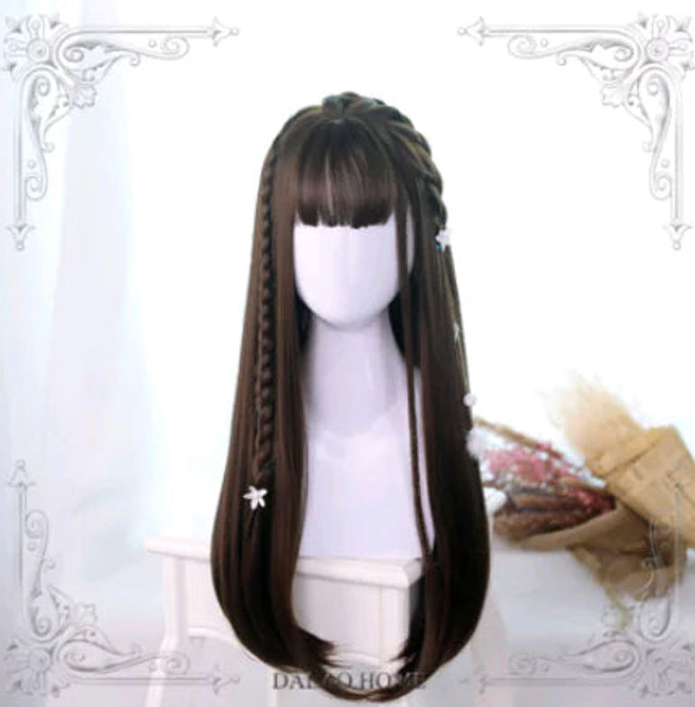 Thumbnail: Lolita Wig 65cm Black Long Straight Hairstyle