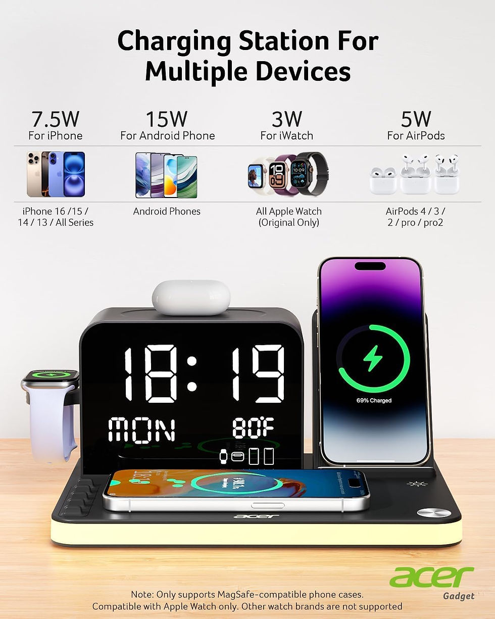 Thumbnail: acer 7-in-1 Wireless Charging Station: Charger Stand for Multiple Devices for A