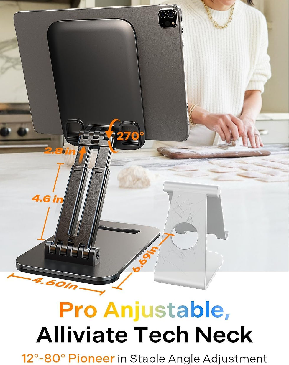 Thumbnail: LISEN for iPad Stand Tablet Holder for Desk- Foldable The Office Gifts for Men 