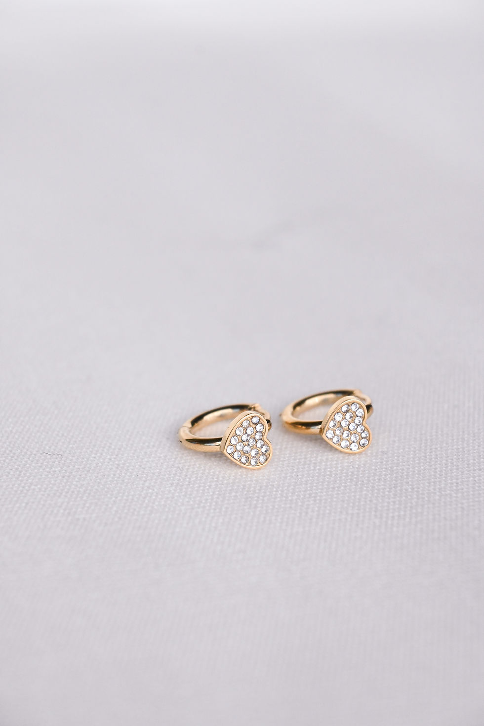 Miniatura: Orecchini Mini Hoop White Heart