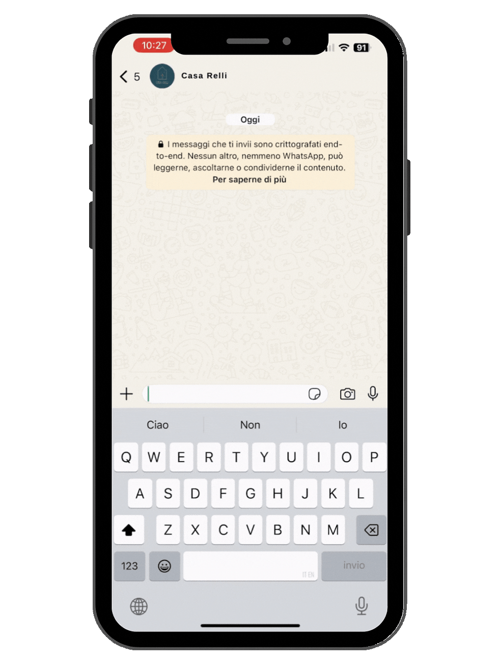 Screenshot of a guest conversation with Casa Relli host in Rome South near Tor Vergata – demonstrating attentive, professional, and responsive communication for a seamless stay
