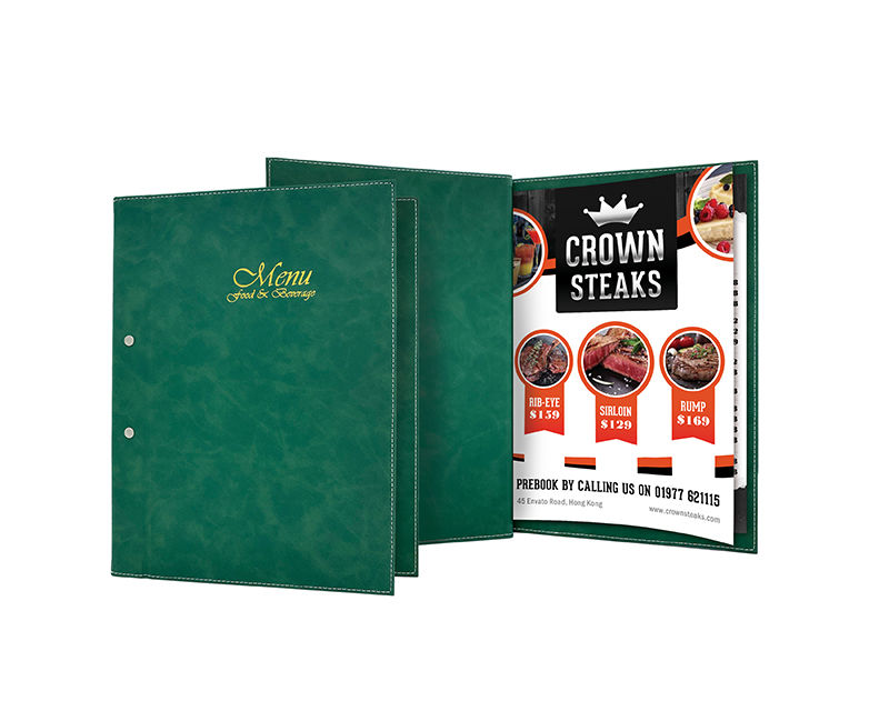 皮製外鎖釘餐牌 Exterior Screwfix Leather Menu