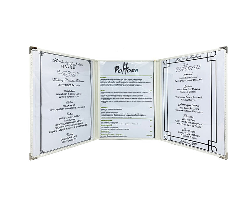 Thumbnail: 三頁六面高清膠片餐牌 HD PVC Menu in 3 Panels 6 Views