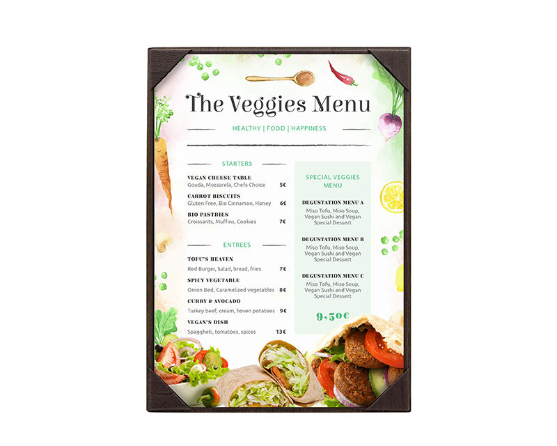 內相角木製餐牌 Fixed Interior Wooden Board