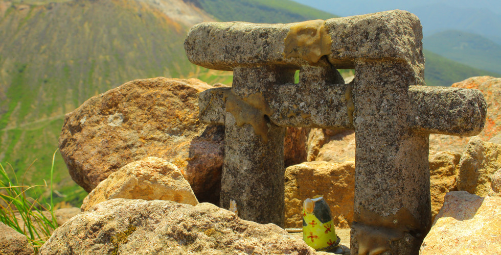 Nasudake 那須岳 View of Mount Chausu 茶臼岳 from Mount Asahi 朝日岳