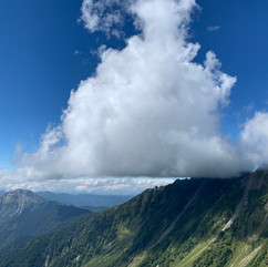Unique cloud over in the Hotaka Mountains Kamikochi