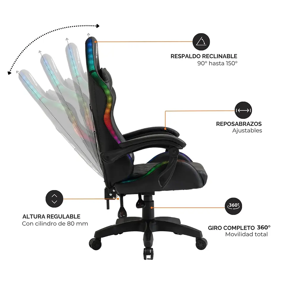 Miniatura: Silla de escritorio Ultimate Griffin Gamer – RGB