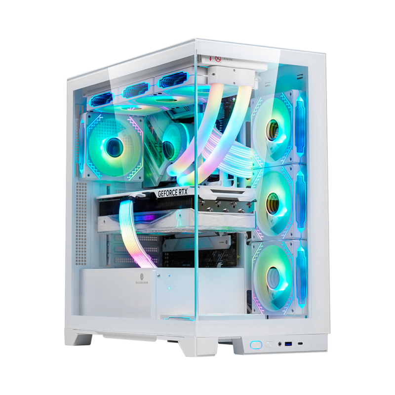 Gabinete Kronos Prisma Pro White RGB ATX, Vidrio Templado, USB 3.0