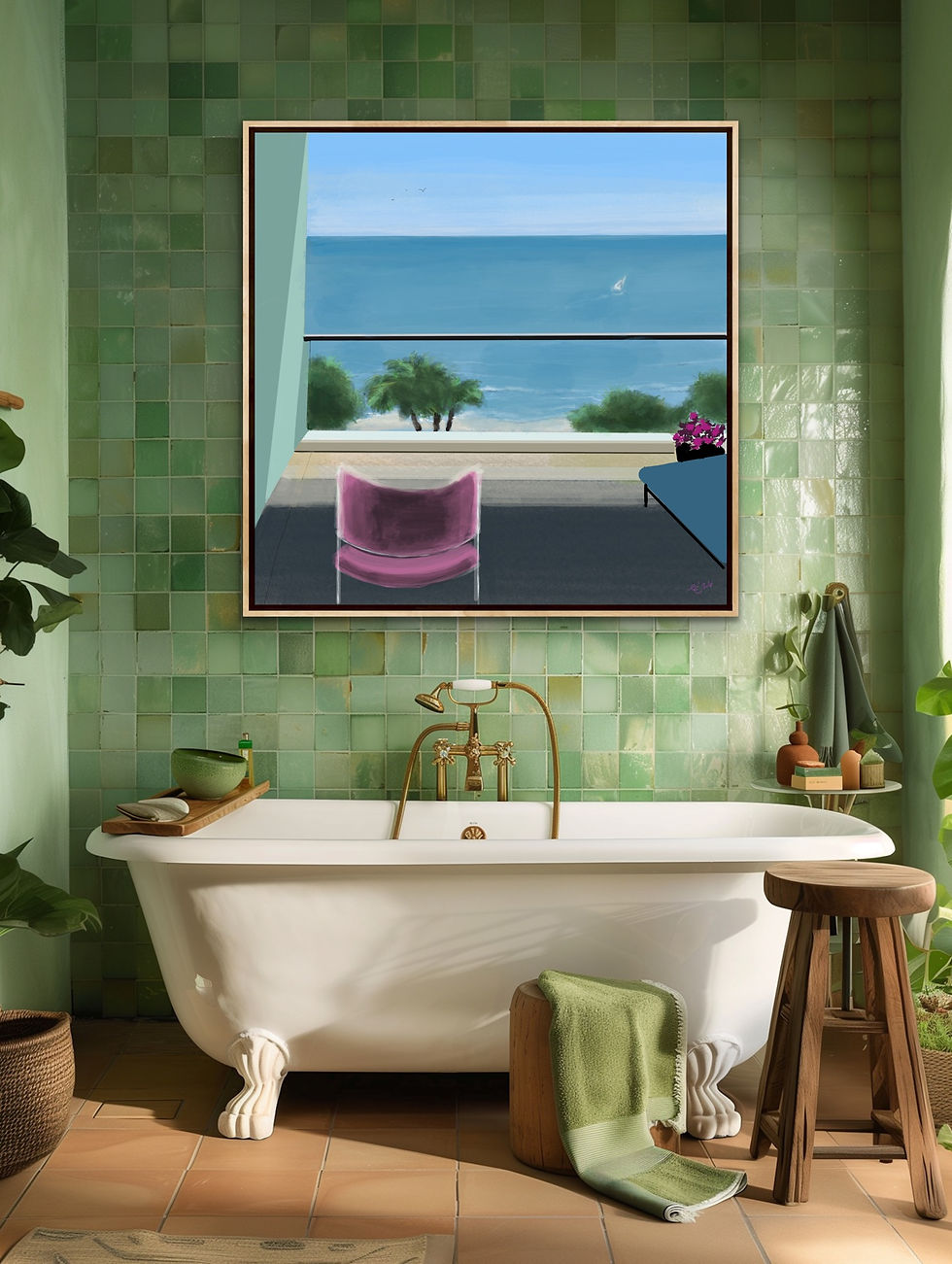 Thumbnail: Luxury coastal landscape by Ellen Carroll inspired by the Atlantic coast of Portugal, capturing the beauty of a hot