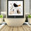 Thumbnail: blacks neutrals and white, abstract modern art BIRDY, printed with ink jet technology.