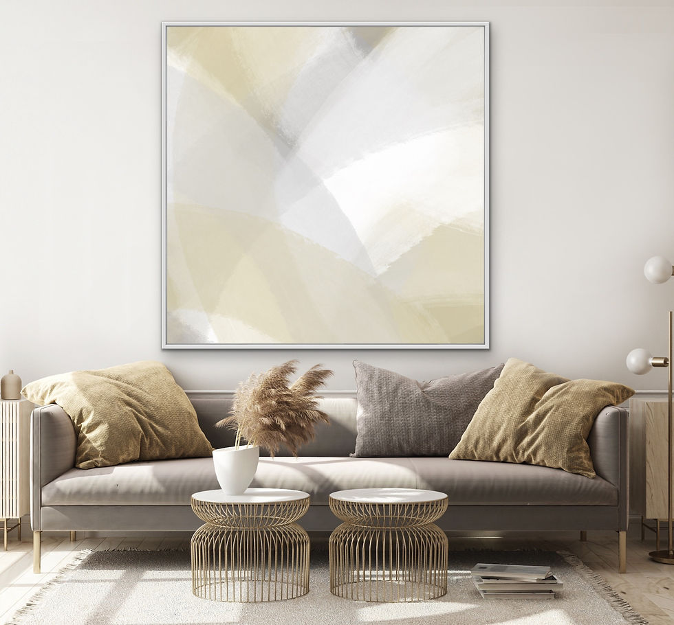Thumbnail: QUIET INTERSECTION | Neutral Abstract Art, Soft Beige Painting, Modern Minimali