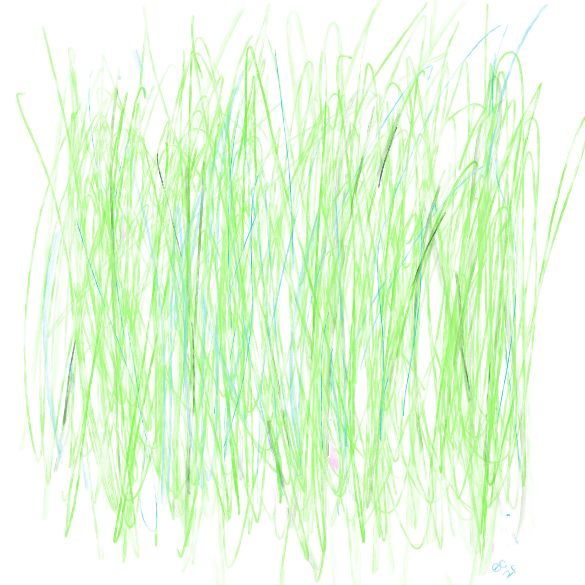 Abstract art print green and white