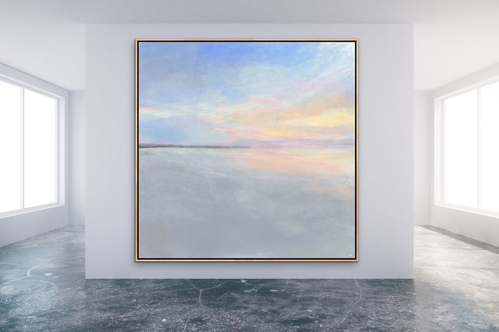 Thumbnail: Contemporary coastal artwork with soft sunset tones and expansive horizon