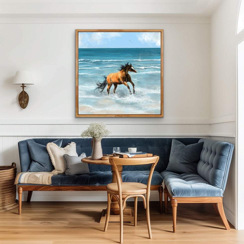 Thumbnail: 4. Modern horse print for coastal and equestrian interiors by Ellen Carroll