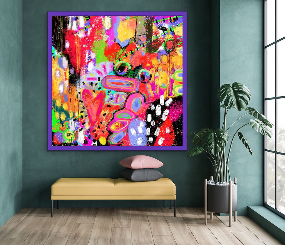 Thumbnail: Abstract colorful large art square