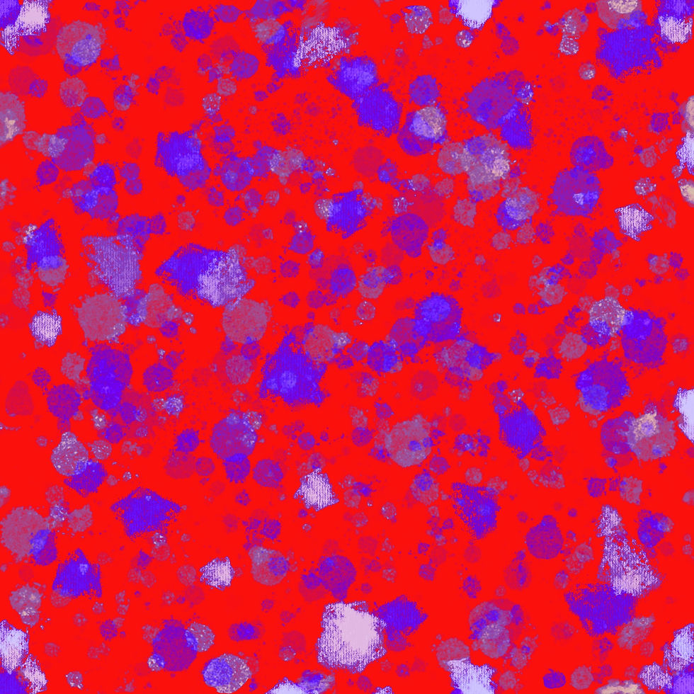 Abstract contemporary art print, colorful bright red and blues