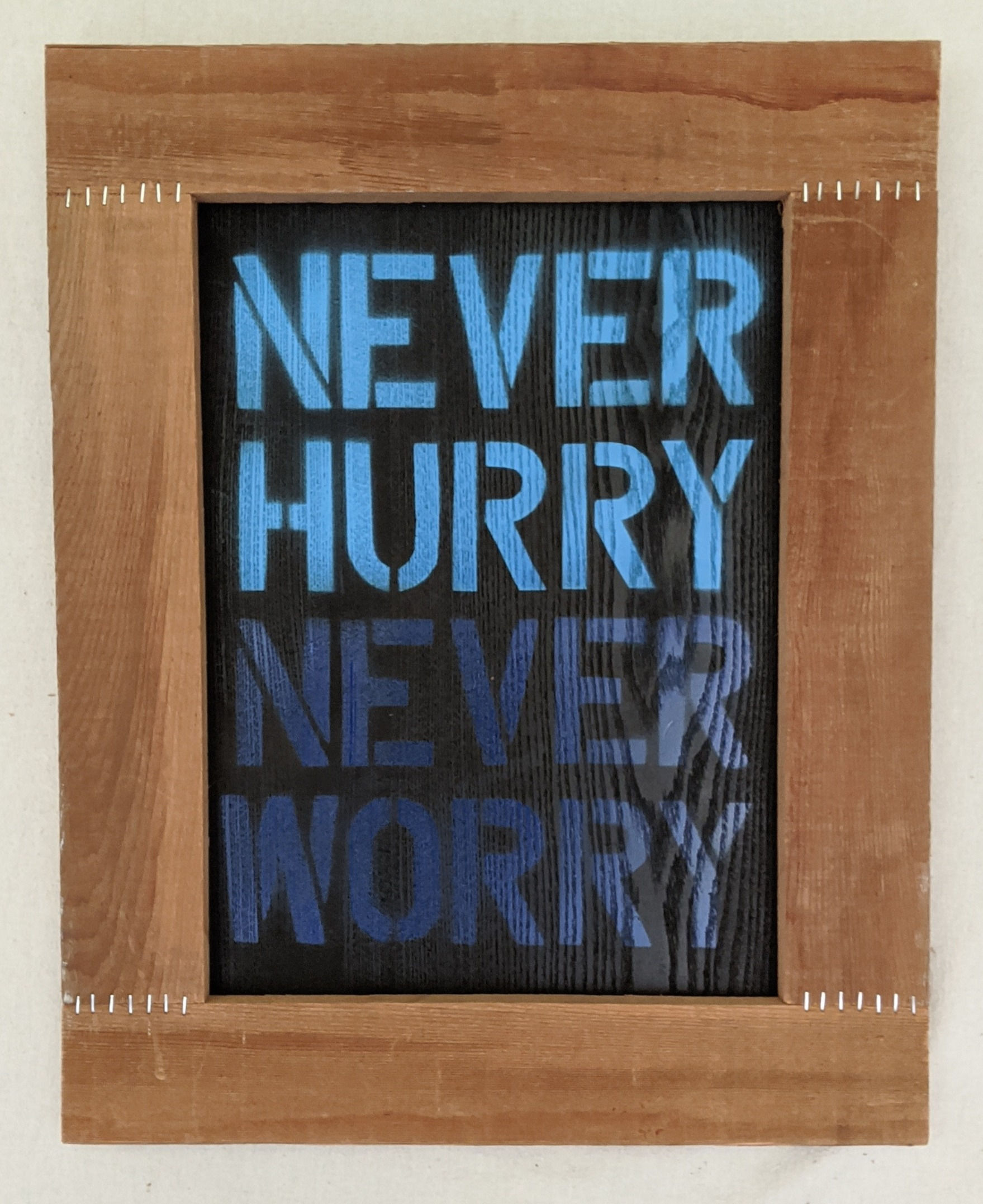 never hurry never worry quote charlottes web recycled materials art