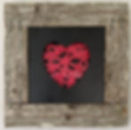 recycled materials heart razor wire red inner demons scrap wood