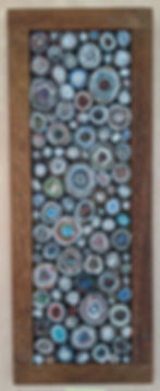 abstract circles art recycled materials magazines vanity fair hollywood