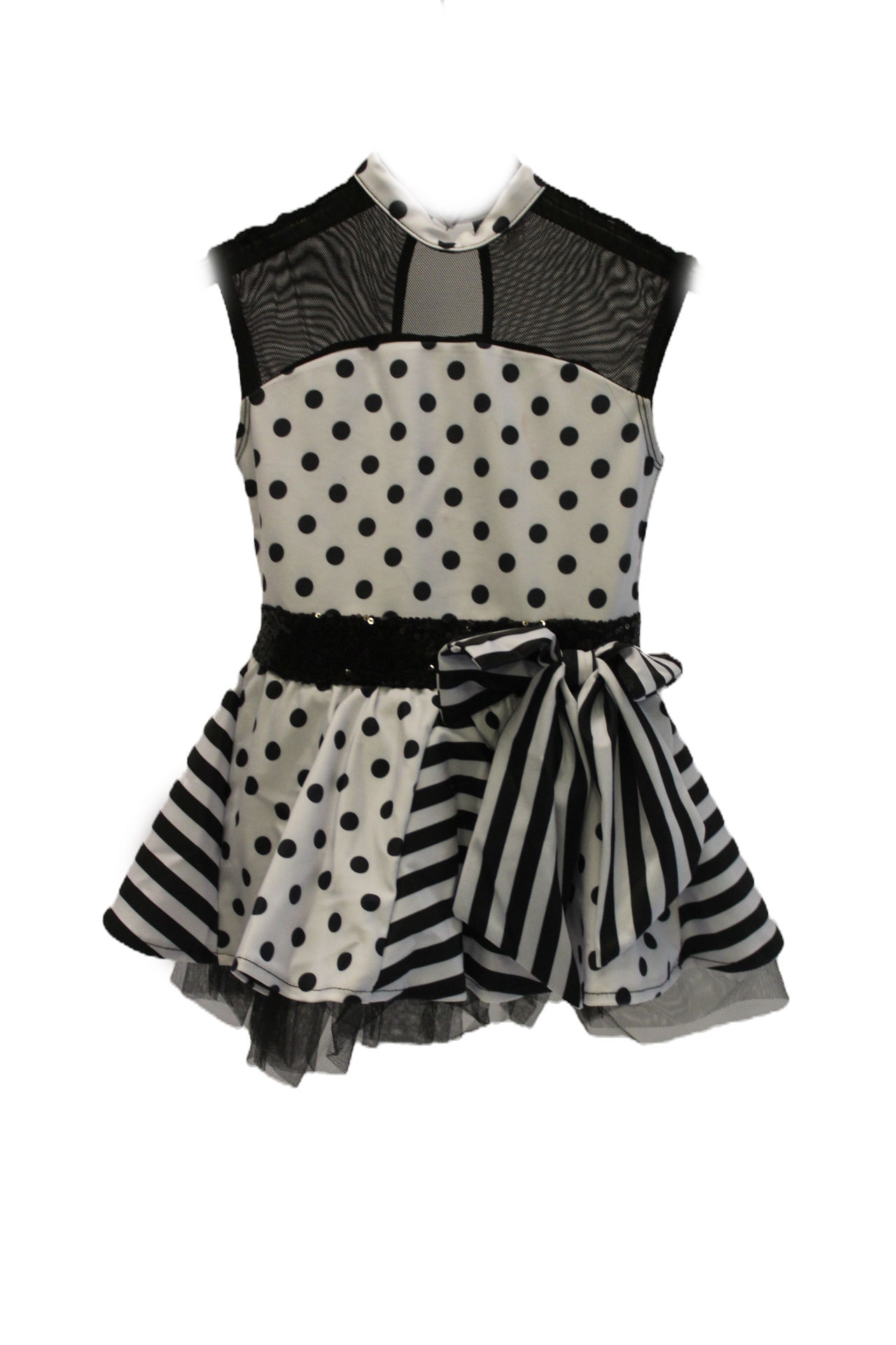 Black and White Polkadot Dress - Child