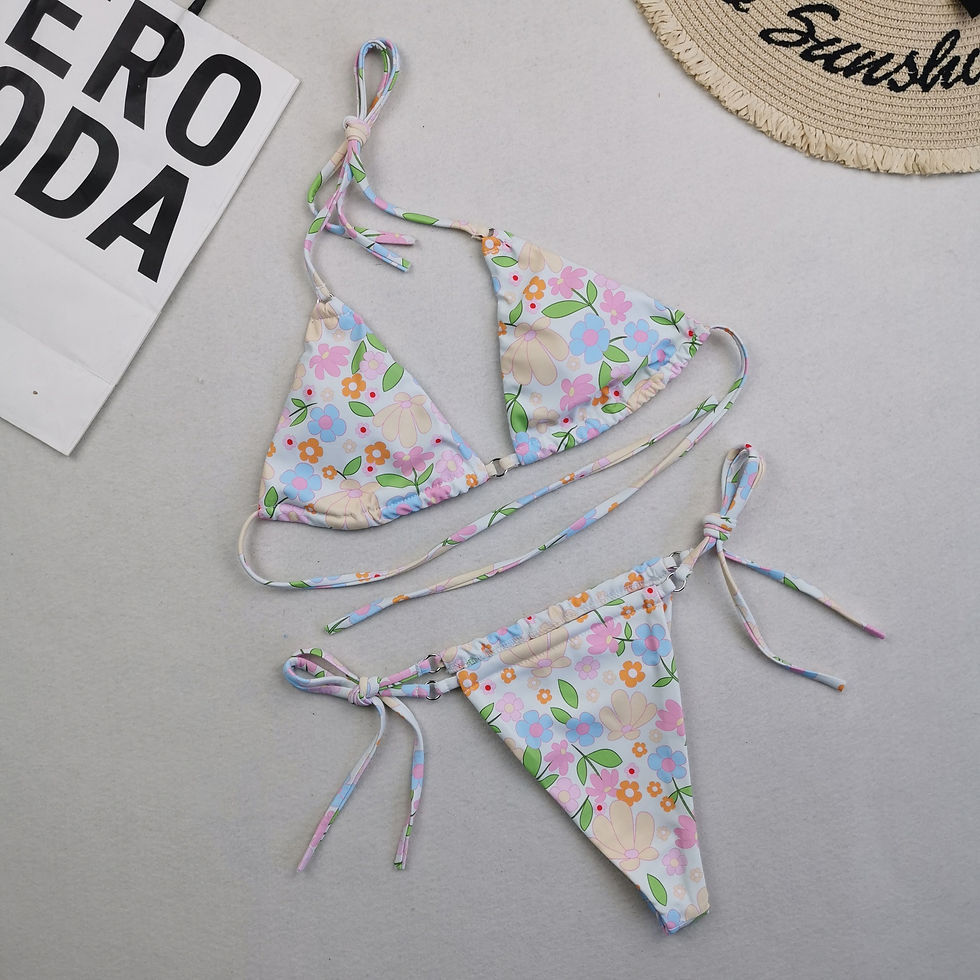 Thumbnail: Sexy Bikini Set Floral Printed Mini Brazilian Bikinis & Beachwear Swimwear
