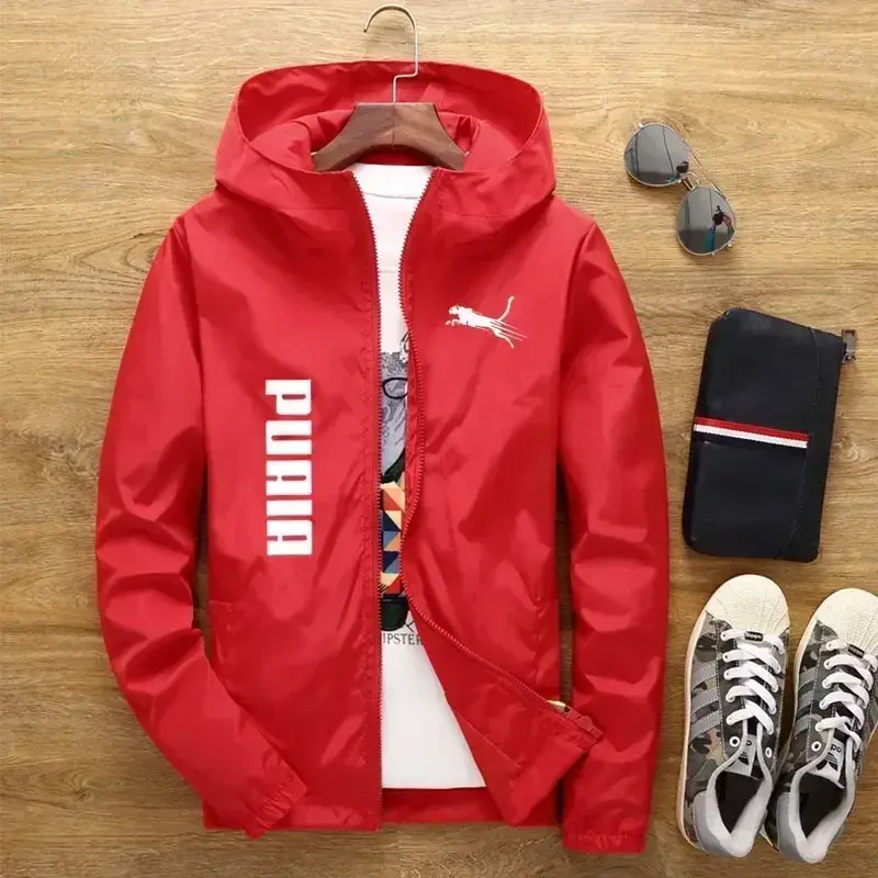 Jaqueta Masculina Casual Leve com Capuz e Zíper