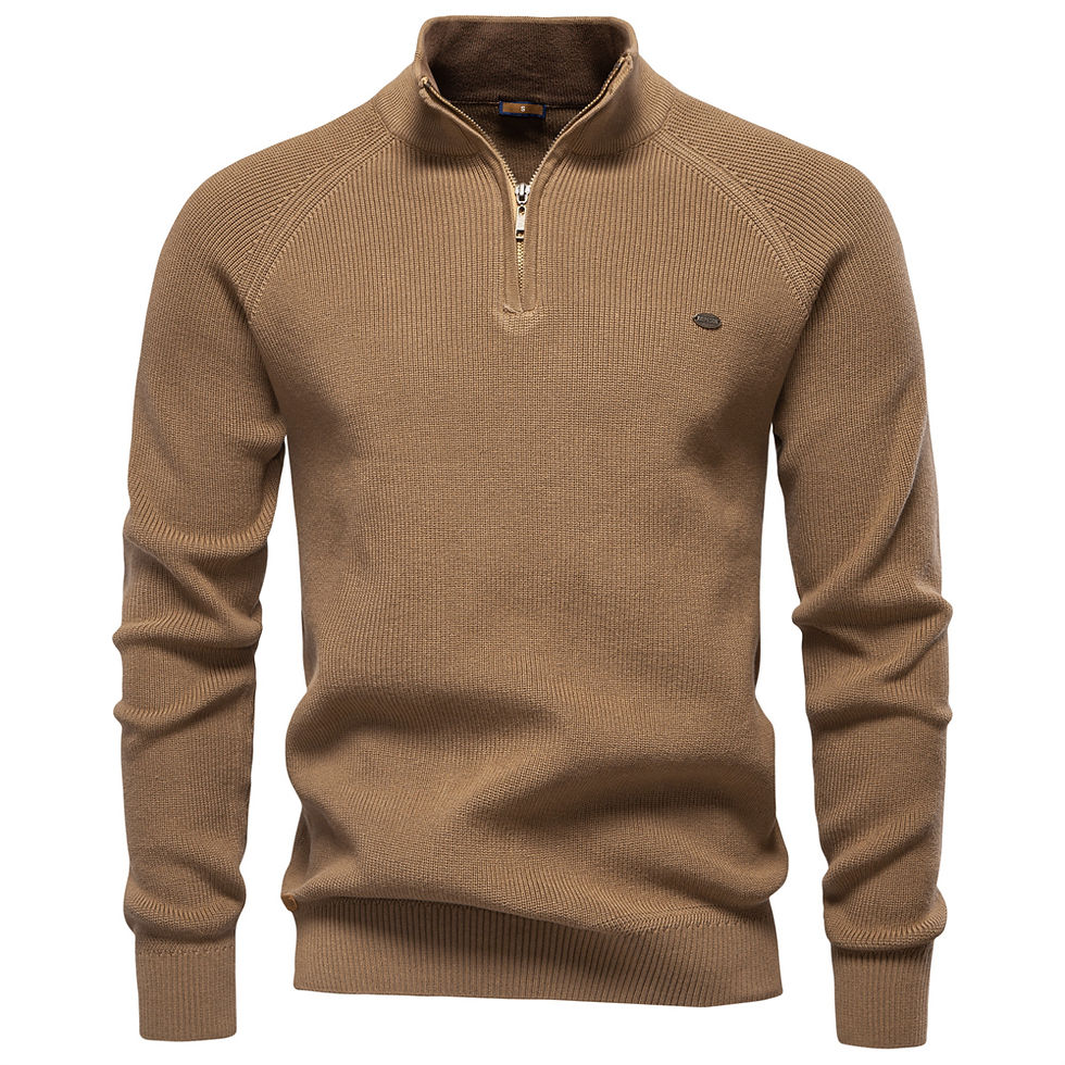 Miniatura: Cardigan Masculino de Tricô em Algodão com Zíper