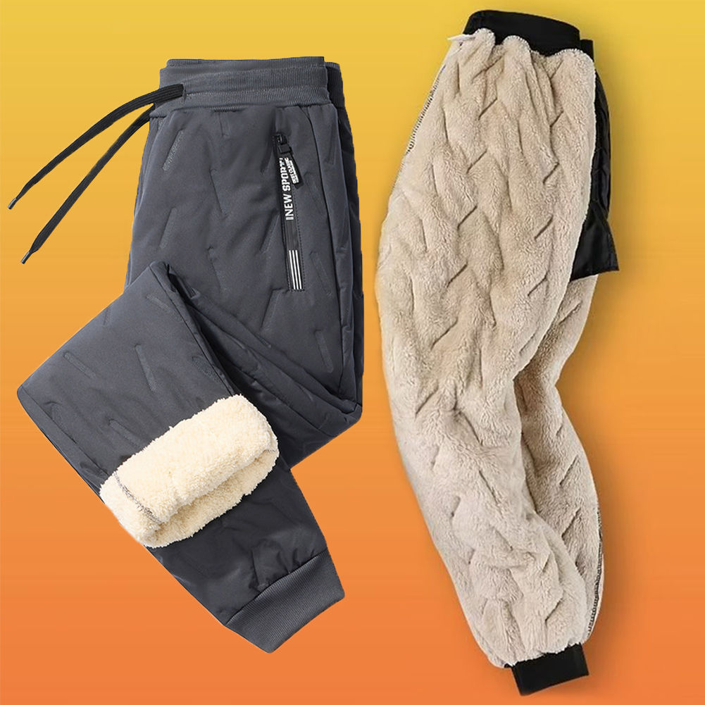 Calça Masculina de Moletom com Fleece e Bolsos com Zíper