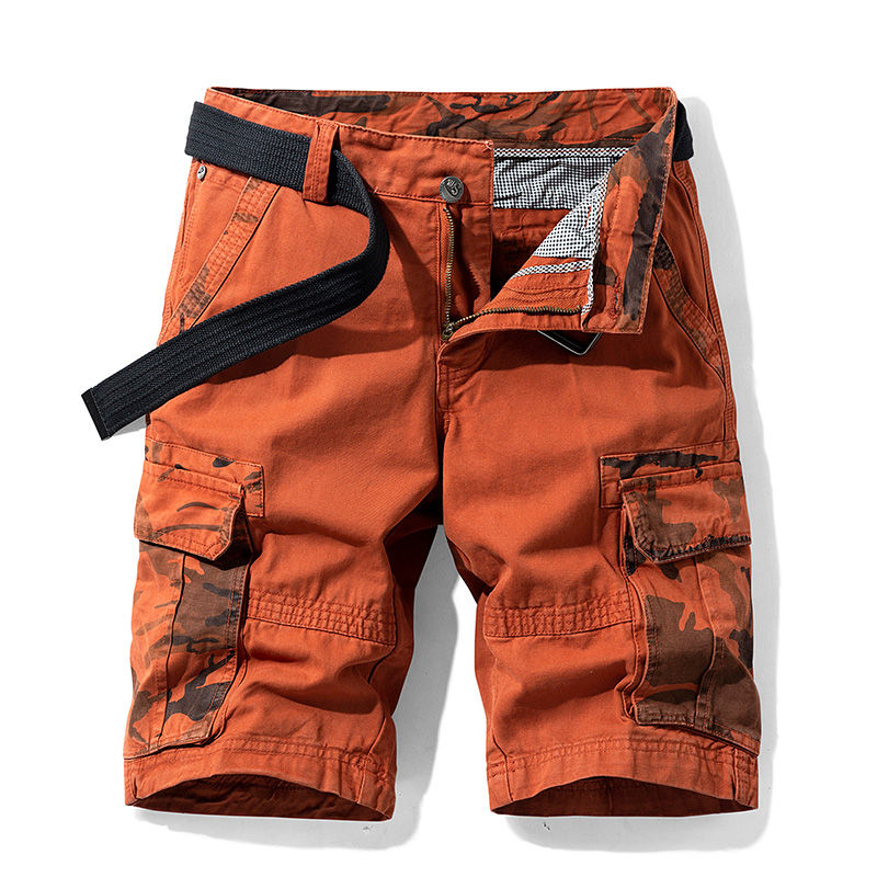 Cargo Shorts Men Spring Summer Breeches Cotton Bermuda Camouflage Denim Casual M