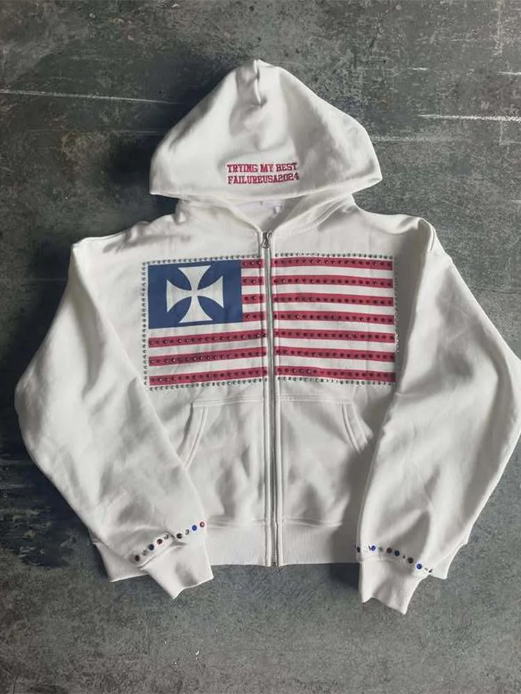 Moletom Masculino com Bandeira e Design Minimalista