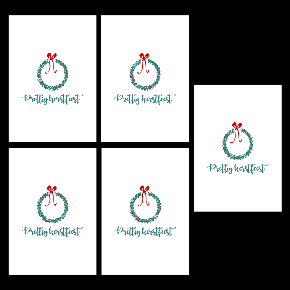 Thumbnail: Kerstkaartpakket 5 stuks