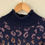 Thumbnail: navy all over leopard design wool mix sweater