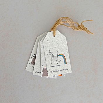 A Paper Tales 4 Pack Gift Tag set by Growing Paper South Africa, A company that practices sustainability & recycling through their wonderful natural products.