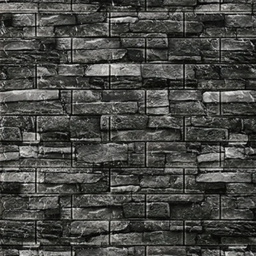 Adhesivo 3D de Pared Roca Negra