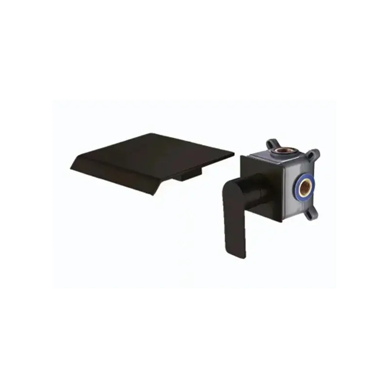 Grifo de Pared Cascada CrystalStream Black