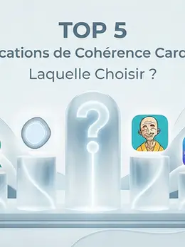 Mise en scène d'un top 5 d'application de cohérence cardiaque avec un ? en première position