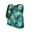 Thumbnail: Tote bag with a alcohol ink pattern of green and gold.