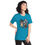 Thumbnail: Model wearing Bella Canvas t-shirt with a graphic of a bow of an American flag, soldier, and honor the brave.