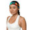 Thumbnail: Model wearing headband with design of multicolor swirl in stained glass pattern.
